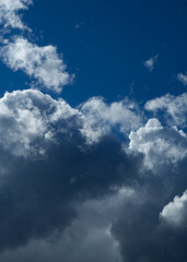 Cumulonimbus clouds in the blue sky