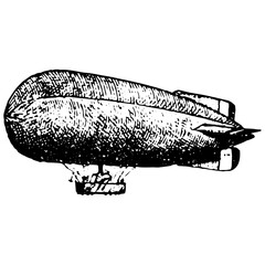 Vintage engraving of an airship, dirigible aircraft © EnginKorkmaz