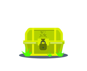 Fototapeta premium Chest with padlock vector icon