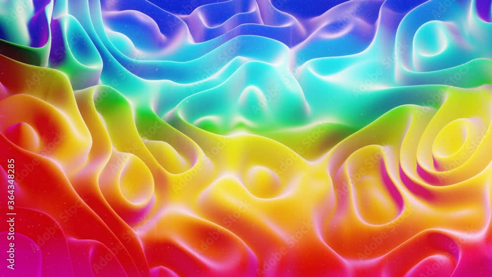 Poster beautiful abstract 3d surface with glitter sparkles, extruded or displaced waves transform in loop. 