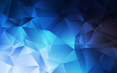 Dark BLUE vector triangle mosaic template. A completely new color illustration in a polygonal style. Triangular pattern for your design.