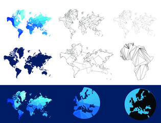 Fototapeta na wymiar world map silhouette