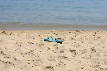 beach slippers on the beach