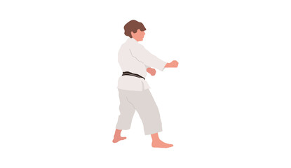 Karate sportsman vector isolated illustration