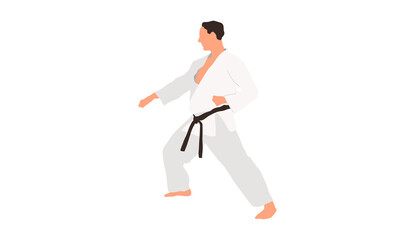 Karate sportsman vector isolated illustration
