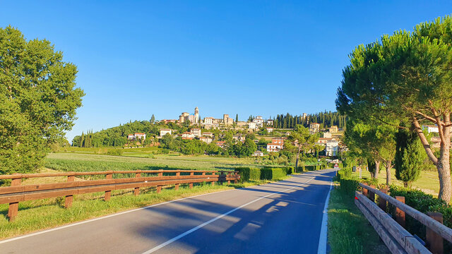 Landscape of Solomeo that is a small village near Corciano, Umbria, Italy