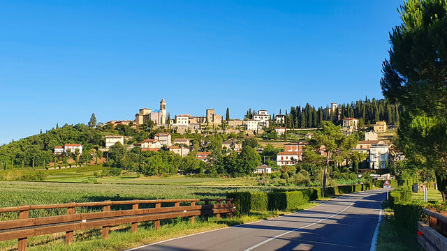 Landscape of Solomeo that is a small village near Corciano, Umbria, Italy