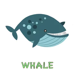 Foto op Plexiglas ontwerp Leuke walvis. klein pictogram voor voorraad. vector illustratie © irina