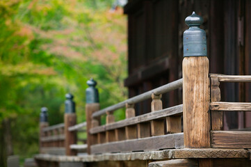 Wooden hut in Japanese garden