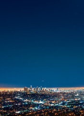 Aerial view of Downtown Los Angeles at night