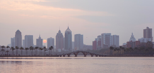 Sunset View at Nanhu Lake Park.