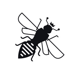 Bee, bee queen logo vector, use for logo designs, package design, honey products.