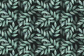 Seamless pattern. Floral print on a black background is ideal for textiles, printing, utensils and decor items.