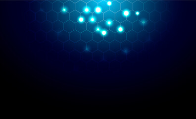 Honeycomb shiny blue background. Vector stock illustration for poster or banner