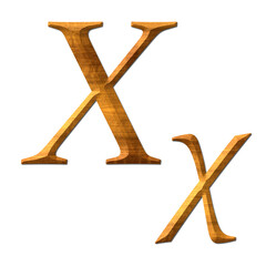 Greek alphabet wooden texture, Xi