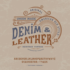 Handmade vintage Font Denim and Leather © magicpics1806