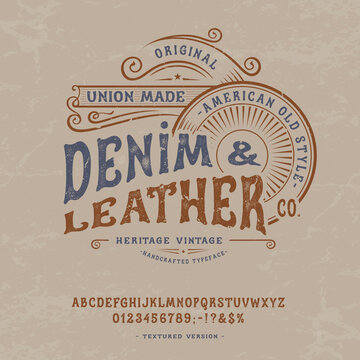 Handmade vintage Font Denim and Leather