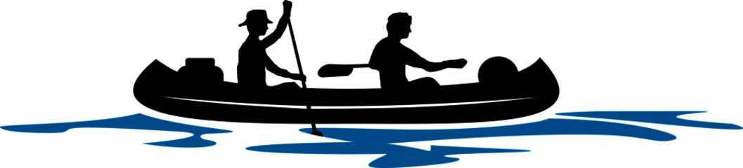 Canoe Boat abstract Vector Outline