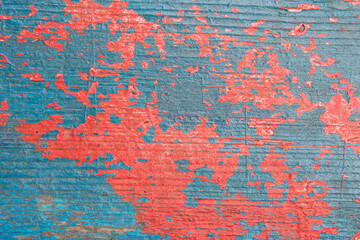 Abstract background with peeling paint on wood