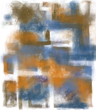 Abstract Original Geometric Color Block Artistic Hand Painted Grundge Soft Focus Box Square Oblong Shapes With Space For Text