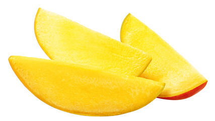 mango slice isolated on white background, clipping path, full depth of field