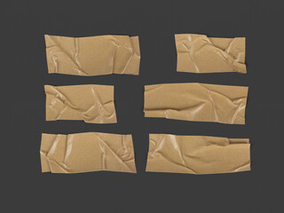 Brown Kraft Paper Strip Tape Adhesive Mockup
