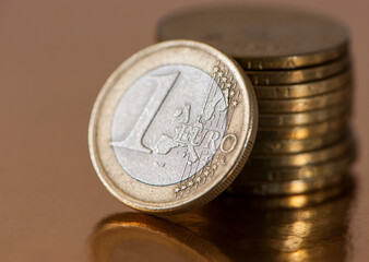 
close-up with euro coins business trade
