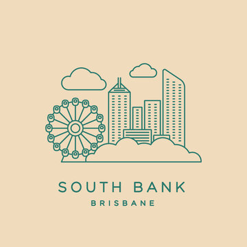 South bank Brisbane line icon