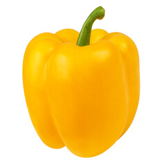 Yellow sweet pepper bell isolated on white background