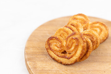 Pastry in Heart shape with copy space