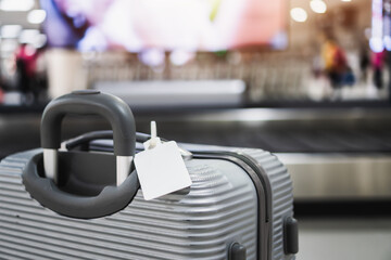 Tag blank label on Luggage holder suitcase or baggage put letter for display your products for...