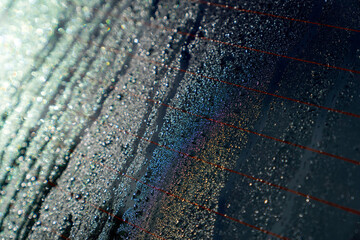 rain drops on car window