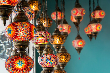 traditional turkish red lamps