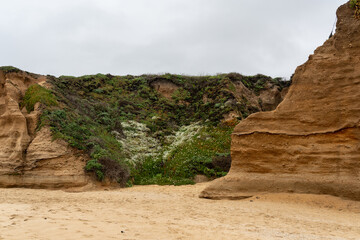 Cloudy day at Dunes Beach, Half moon bay state beach.