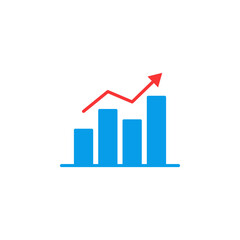 Chart icon flat vector design.