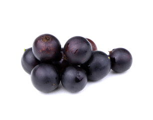 Black currant isolated on a white background. Ribes nigrum isolated. Ripe berries.