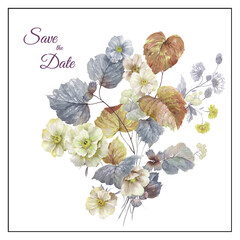 Watercolor flowers illustration