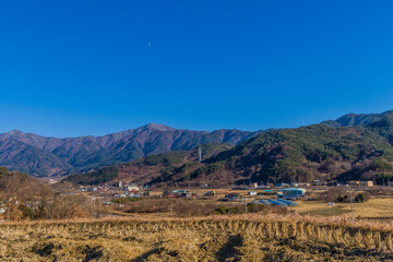 Small Korean farming community on winter day