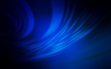 Dark BLUE vector layout with bent lines. A shining illustration, which consists of curved lines. New composition for your brand book.