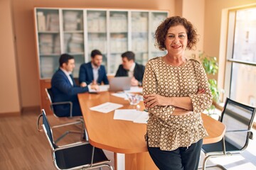 Business lawyers workers meeting at law firm office. Professional executive partners working on...