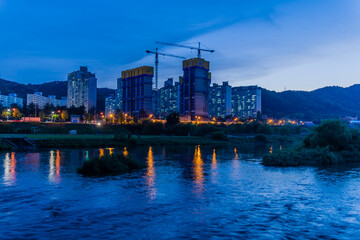New construction at riverfront