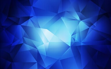 Fototapeta premium Dark BLUE vector polygon abstract backdrop. Elegant bright polygonal illustration with gradient. A new texture for your web site.