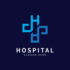 Fototapeta premium Health logo with initial letter HA, AH,H A logo designs concept. Medical health-care logo designs template.