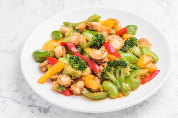 ホタテと野菜のオイスターソース炒め