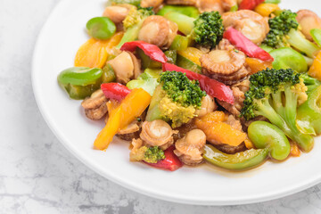 ホタテと野菜のオイスターソース炒め