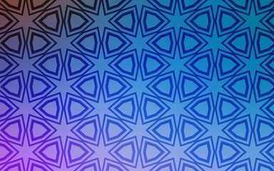 Light Pink, Blue vector pattern with christmas stars. Stars on blurred abstract background with gradient. Pattern for wrapping gifts.