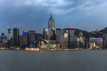 Obraz premium Cityscape and skyline at Victoria Harbour in Hong Kong city