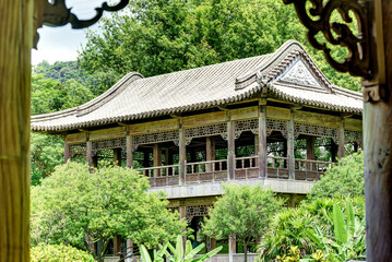 Zhishan Garden is a traditional Chinese garden located in Taipei, Taiwan  - obrazy, fototapety, plakaty