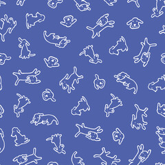 Simple and cute dog seamless pattern,