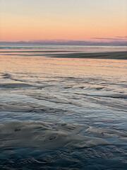 Ohope beach near Whakatane at sunset in New zealand
